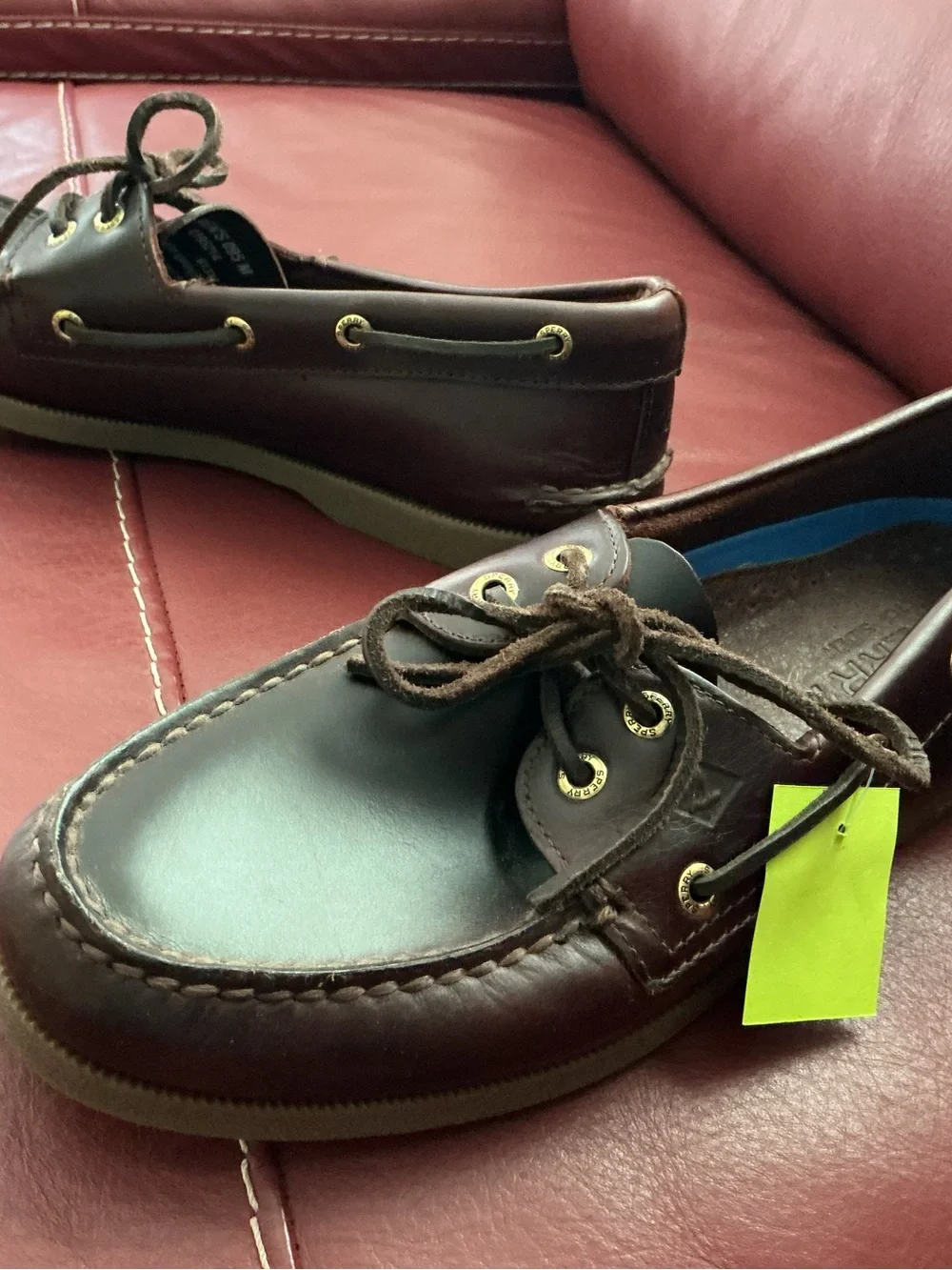 Men's Brown Leather Boat Shoes by SPERRY Size 9.5